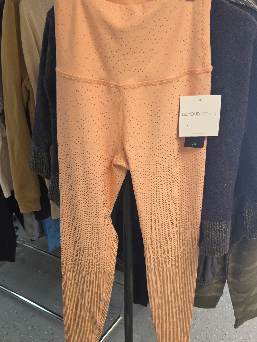 Beyond Yoga Blush Perforated High-Waist Leggings